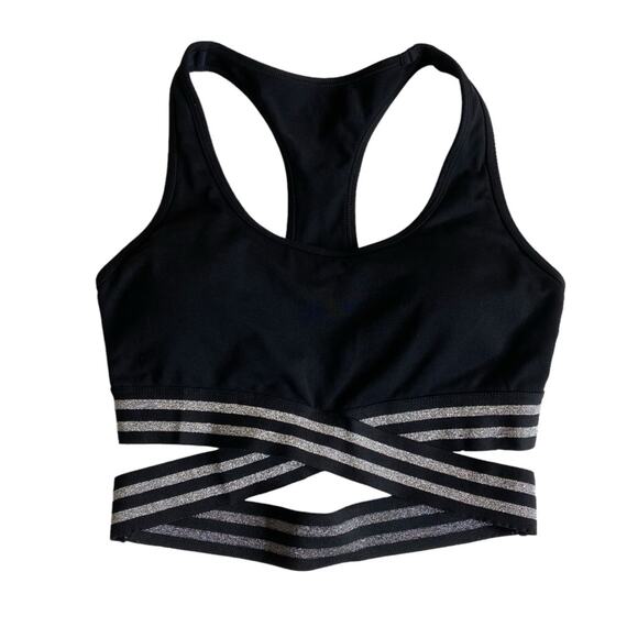 Lunair Australia Black Cross Front Athletic Padded Sports Bra Women’s Size Small - Picture 1 of 7